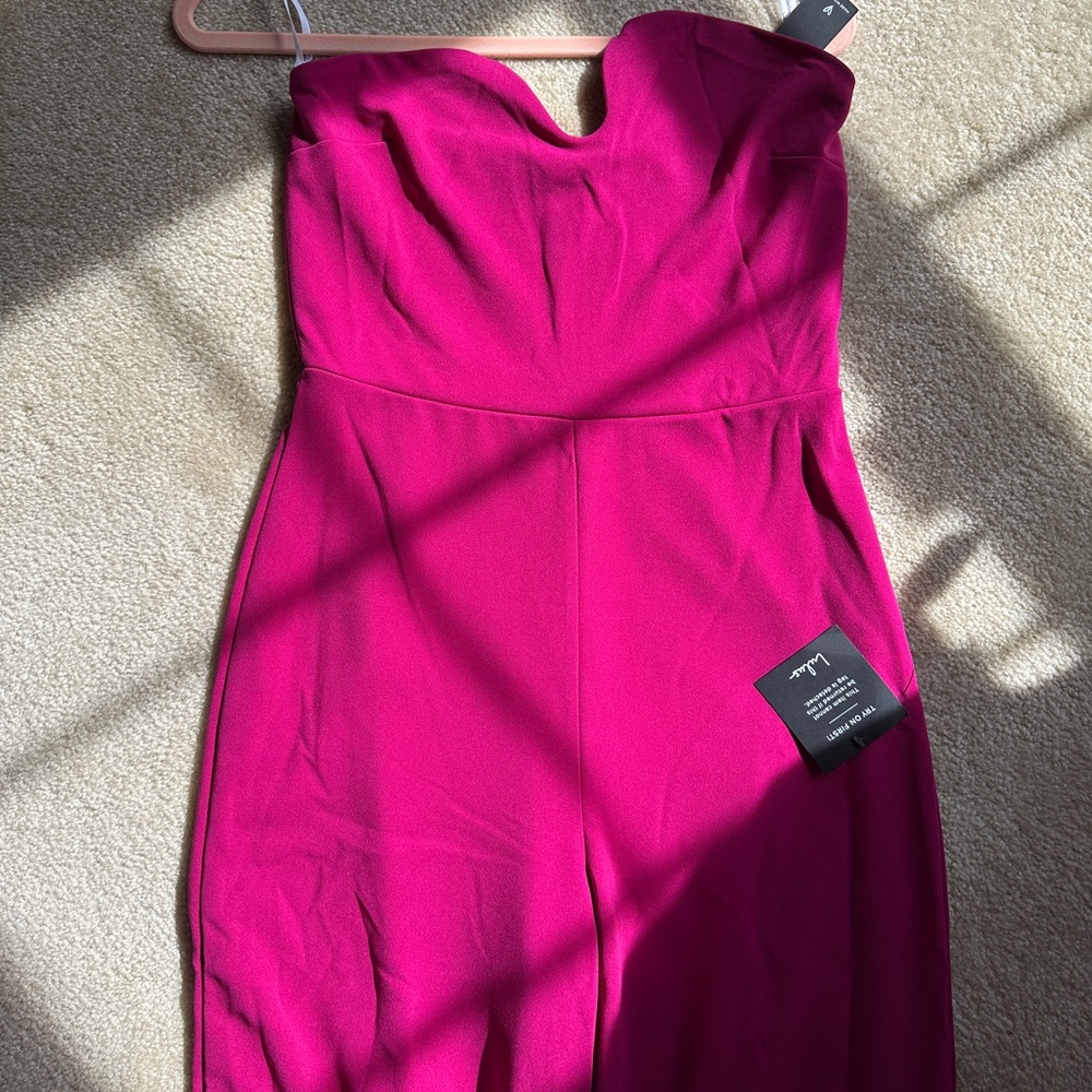 Lulu's Vibrant Red Wide Leg Jumpsuit